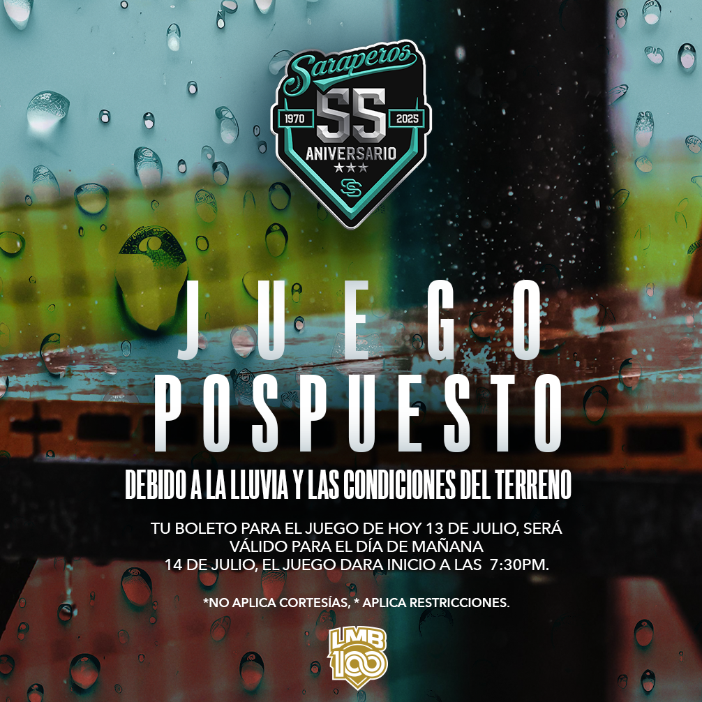 JUEGO POSPUESTO POR LLUVIA