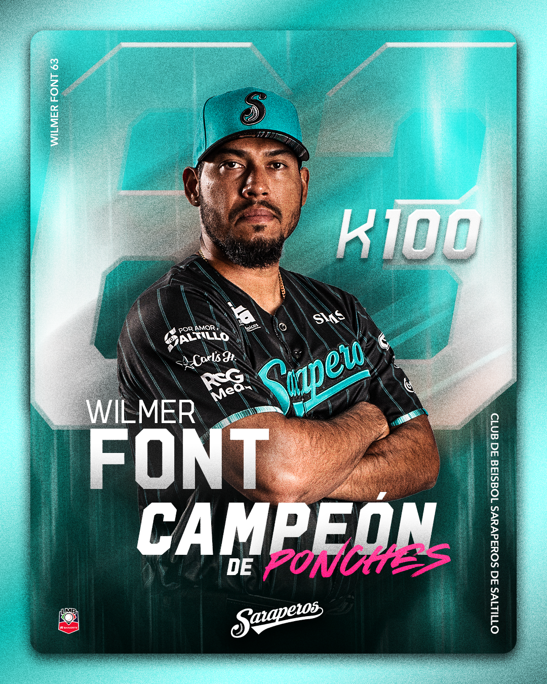 WILMER FONT, CAMPEÓN DE PONCHES DE LA LMB CON SARAPEROS