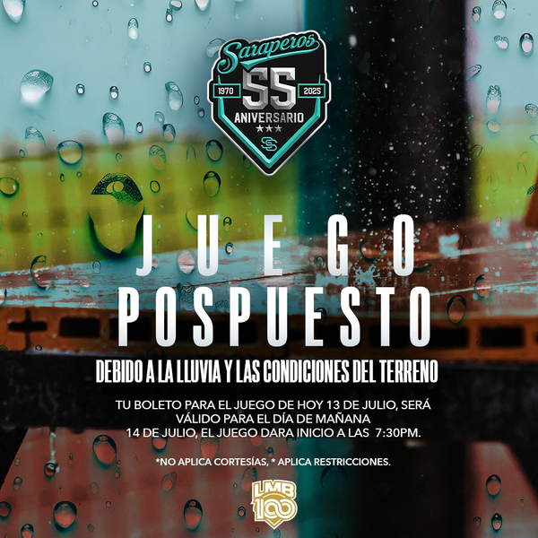 JUEGO POSPUESTO POR LLUVIA